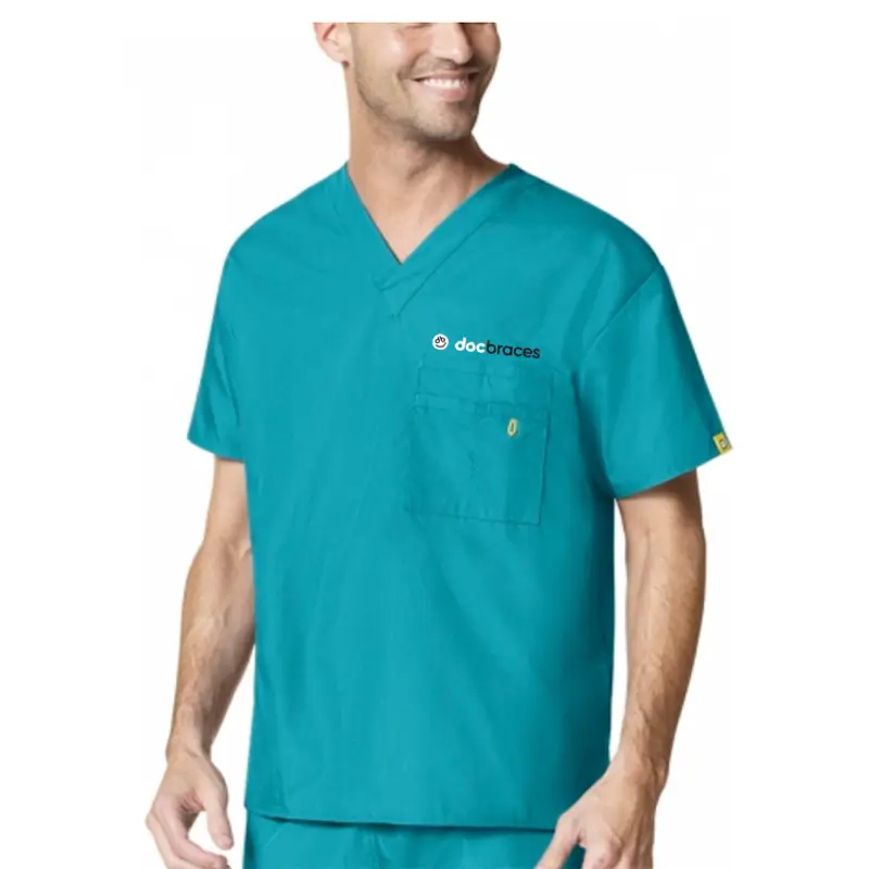 Men's Teal  Scrub Top - Flex