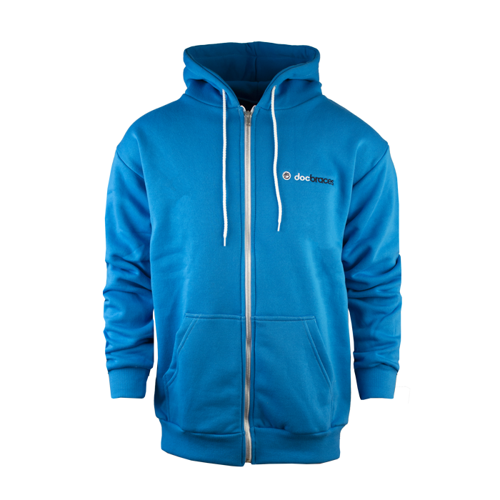 Unisex Full Zip Hoody - Blue