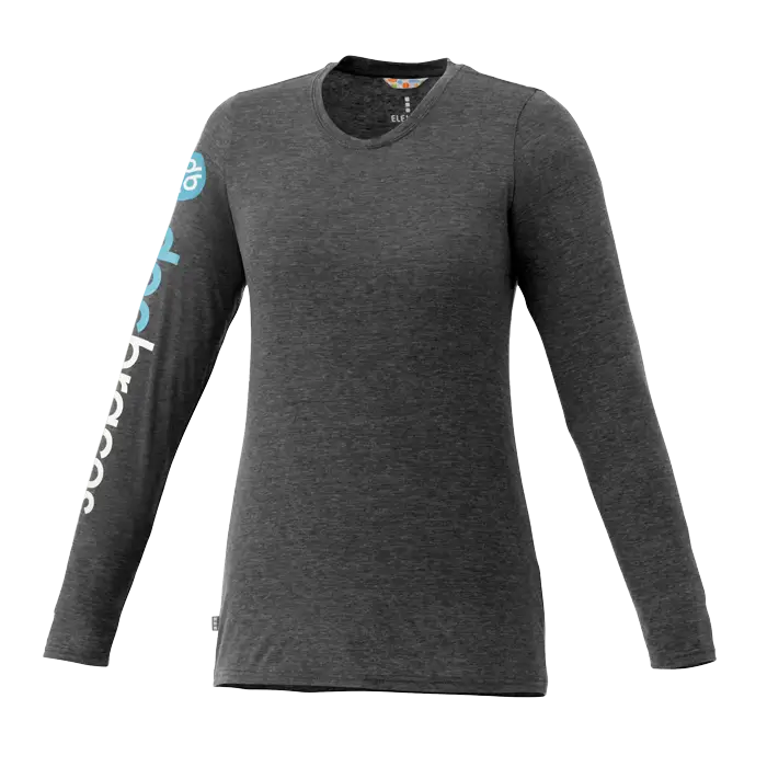 Women's Long Sleeve Heather Dark Charcoal T-Shirt